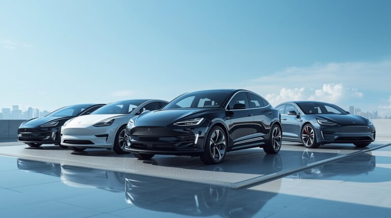 Lucid_Origin_A_futuristic_electric_car_lineup_parked_on_a_clea_3
